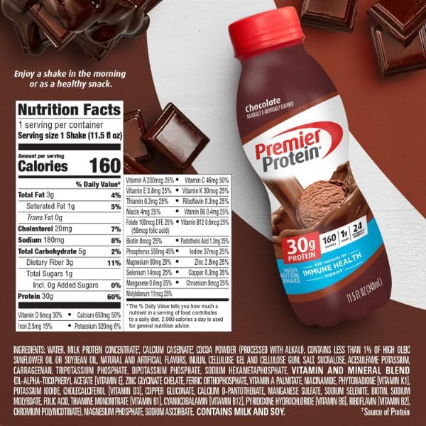 Premier Protein 30g Protein 1g Sugar Shake (12 Pack)