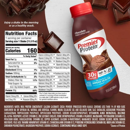 Premier Protein 30g Protein 1g Sugar Shake (12 Pack)
